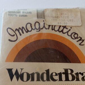 Linen One Size Panty Hose Stocking WonderBra Imagination Nylon Vintage Pantyhose